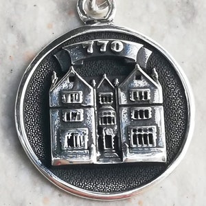 770 Chabad House Jewish Synagogue Handmade 3D Pendant Solid Sterling Silver 925