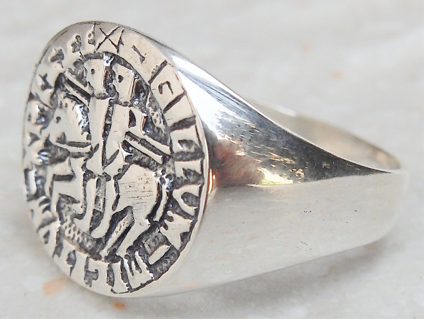 Il Sigillo dei Cavalieri Templari Anello, Anello Argento 925