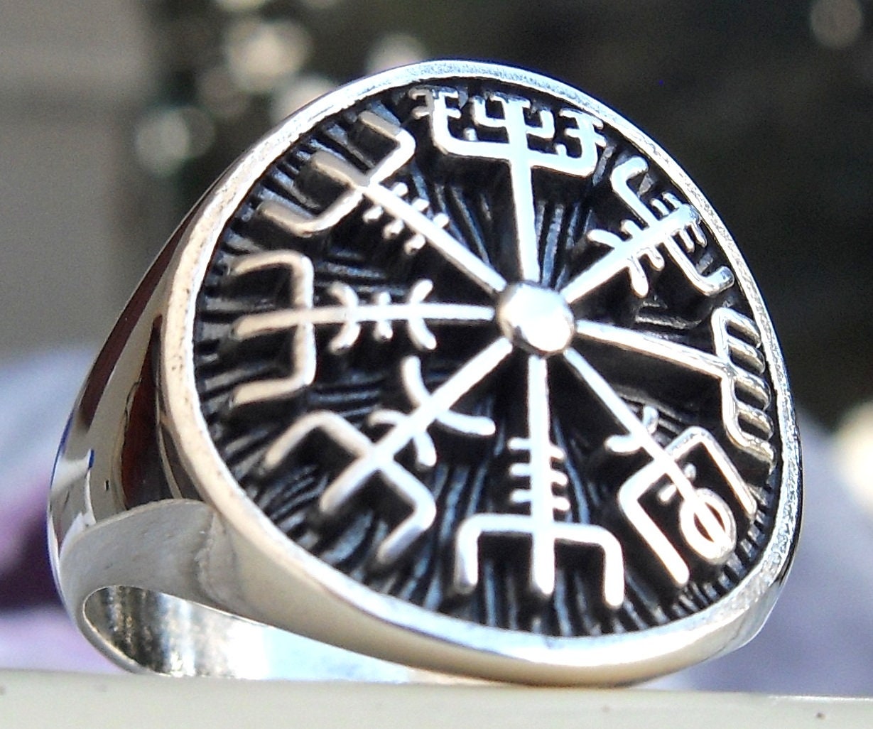 Medieval Rune Compass Vegvisir Rune Viking Compass Barbarian Gladiator Medieval Odin God ...