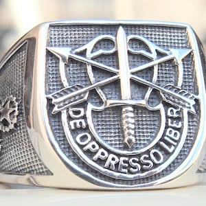 Old Style Special Forces Airborne Military Handmade Ring Sterling Silver 925