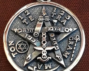 Pentagram of Eliphas Levi Magic Handmade 3D Pendant Solid Sterling Silver 925