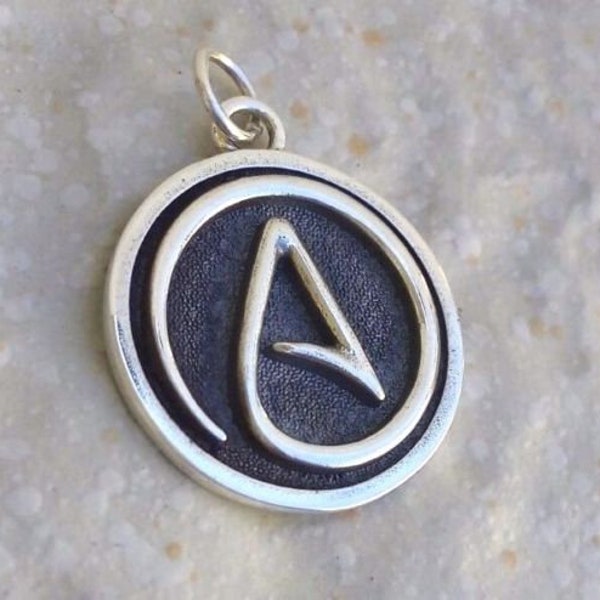 Atheist Non Believe Handmade 3D Pendant Solid Sterling Silver 925