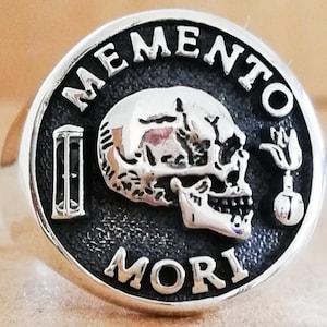 Memento Mori Skull Handmade 3D Ring Solid Sterling Silver 925