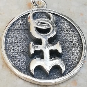 Die Hieroglyphische Monade Monas Hieroglyphica Handgemachter 3D Anhänger Massiv Sterling Silber 925