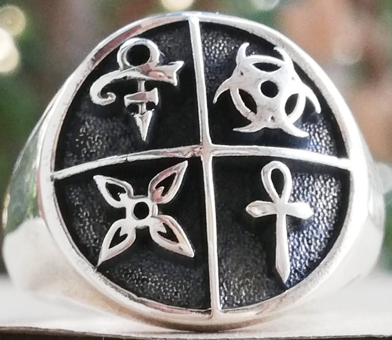 ☆nff☆ silver925 dual emblem ringsilver nff1 Double Infinity Symbol Ring,Best Friends Forever Ring,8mm in