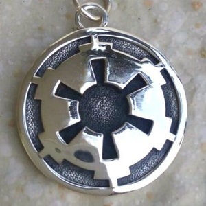 Star Wars Galactic Empire Imperial Crest Handmade 3D Pendant Solid Sterling Silver 925