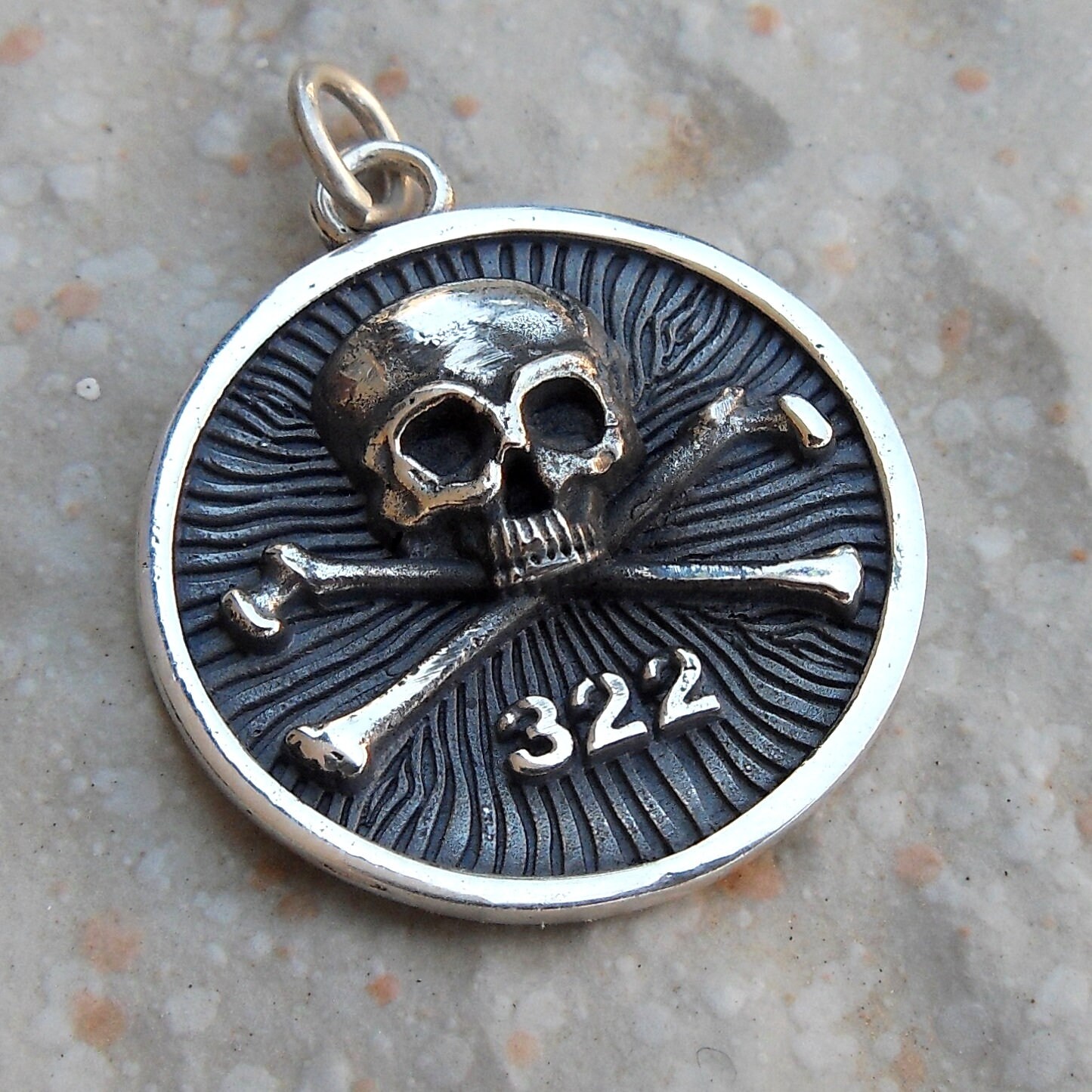 Yale Secret Society Skull and Bones Handmade 3D Pendant Solid 