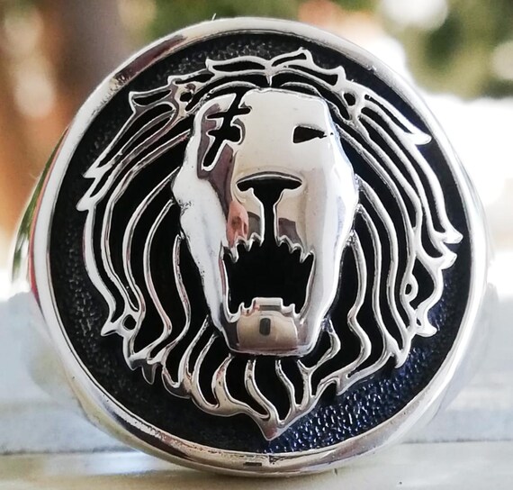 ③Diamond Shape リング Silver925 Lion Sin of Pride: Seven Deadly Sins Handmade 3D Ring Solid