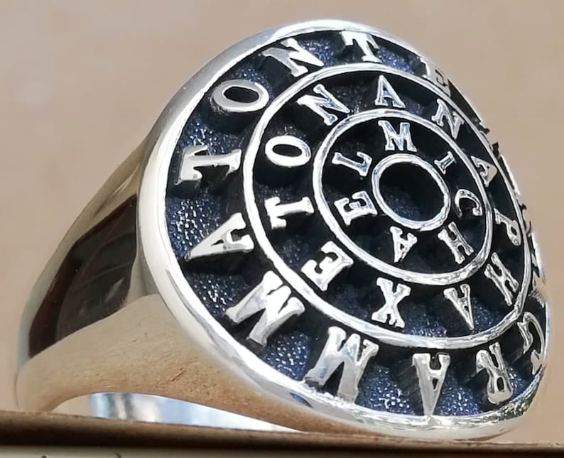 Solomon Seal Tetragrammaton Kabbalah Amulet Handmade 3D Ring Solid Sterling Silver 925