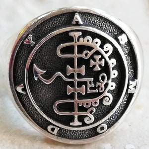 Sigil of Asmoday Sigil of Demons Asmodeus Handmade 3D Ring Solid Sterling Silver 925