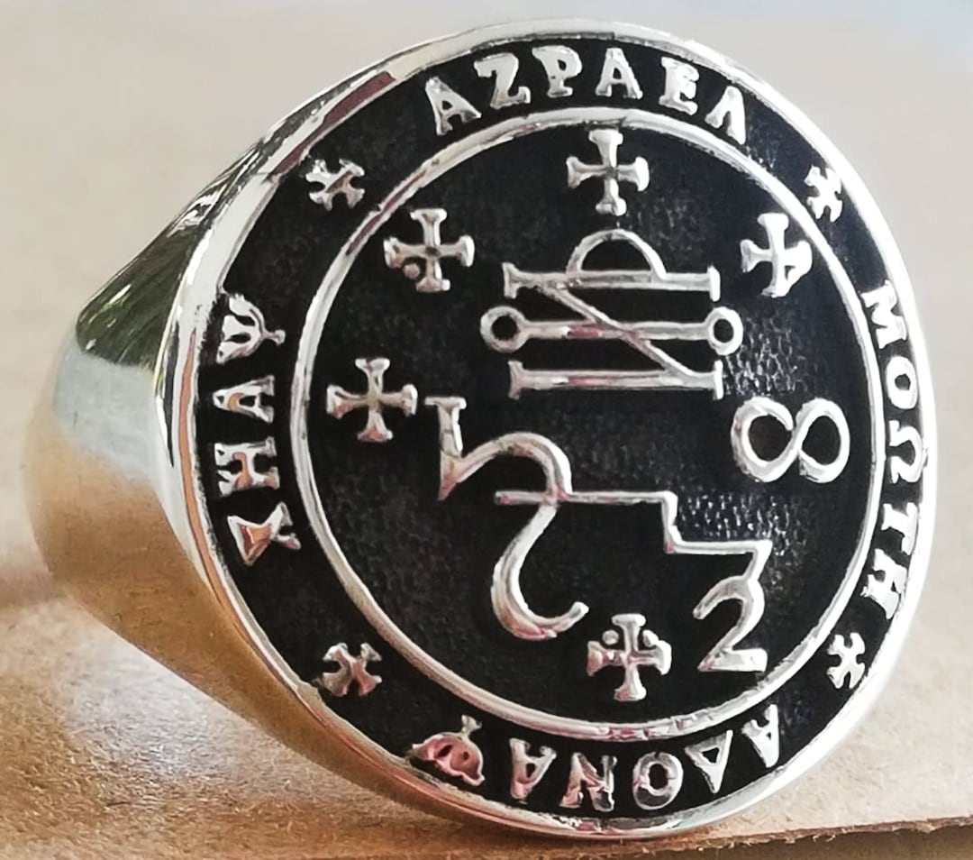 Seal Sigil of Angel of Death Azrael Handmade 3D Ring Solid