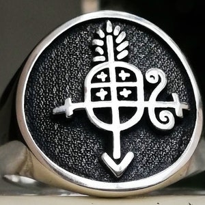 Santa Muerte Sigil, El Día de Muertos, La Santa Muerte Handmade 3D Ring Solid Sterling Silver 925