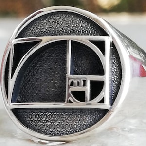 Fibonacci Golden Spiral Handmade 3D Ring Solid Sterling Silver 925