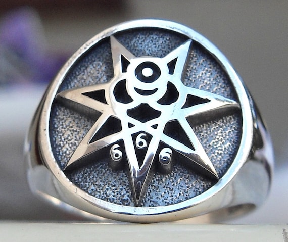 Mark of the Beast 666 Handmade 3D Ring Solid Sterling Silver