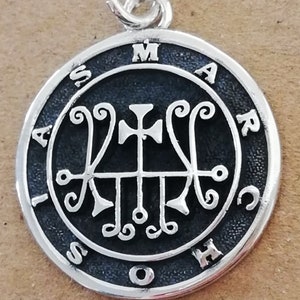 Seal Sigil of Marchosias Handmade 3D Pendant Solid Sterling Silver 925