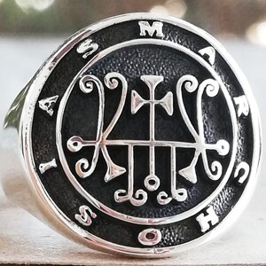 Seal Sigil of Marchosias Handmade 3D Ring Solid Sterling Silver 925