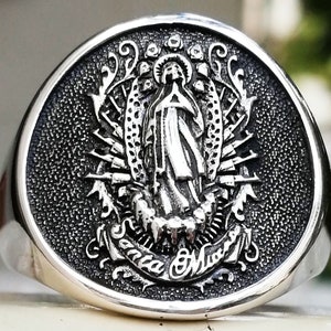 Bikerringshop 925 Sterling Silver Nuestra Señora De Guadalupe Ring – Handmade, No Gemstone, Religious Symbolism - View #4