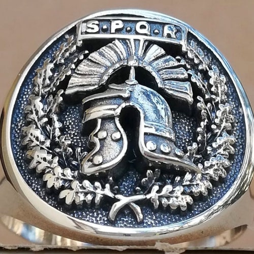 SPQR Roman Soldiers Legion Roman Empire Armor Helmet Handmade 3D Ring Solid shops Sterling Silver 925