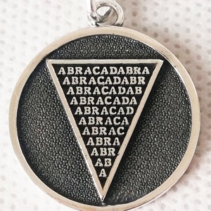 Abracadabra Abraxas Cabalistic, Magic Occult Esoteric Amulet Ancient Handmade 3D Pendant Solid Sterling Silver 925 image 7