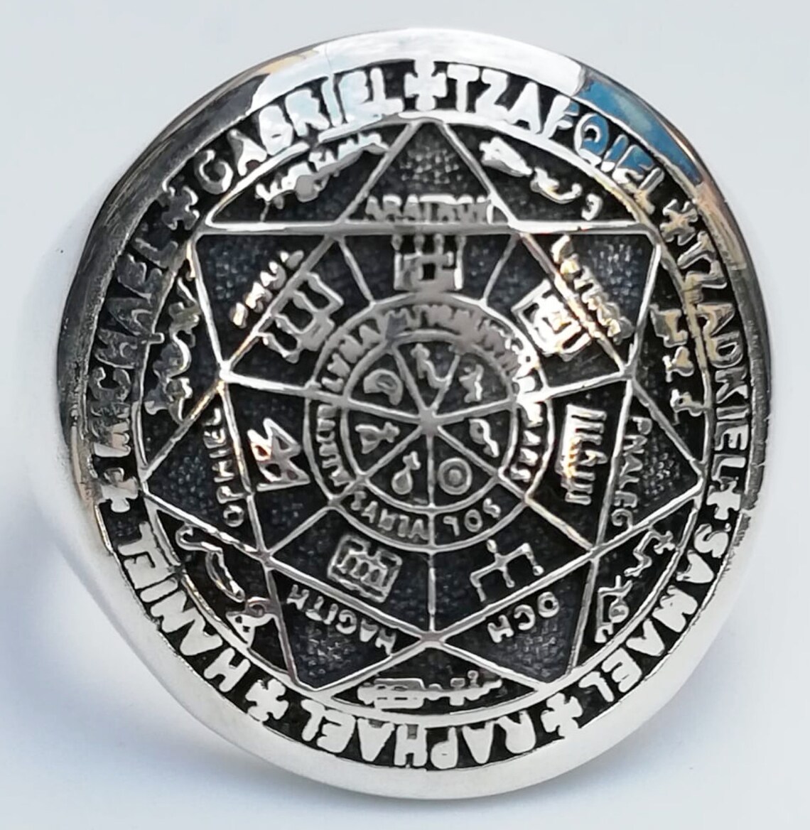 Bracelet Cuir Sceau 7 Archanges – Aimanté, Protection Spirituelle Chrétienne, Talisman Foi