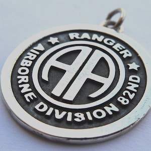 USA Army 82nd Airborne Division Ranger Handmade 3D Pendant Solid Sterling Silver 925