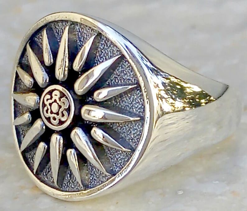 Macedonian Star of Vergina Handmade 3D Ring Solid Sterling Etsy