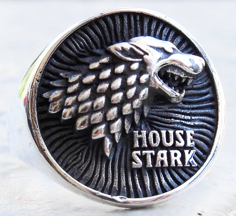 House Stark Game of Thrones Handmade 3D Ring Solid Sterling shops Silver 925