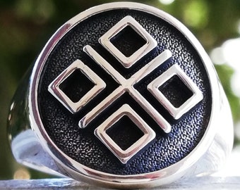 Solid Sterling Silver 925 Mokosh Slavic Goddess Of Life, Mother Earth Handmade 3D Ring