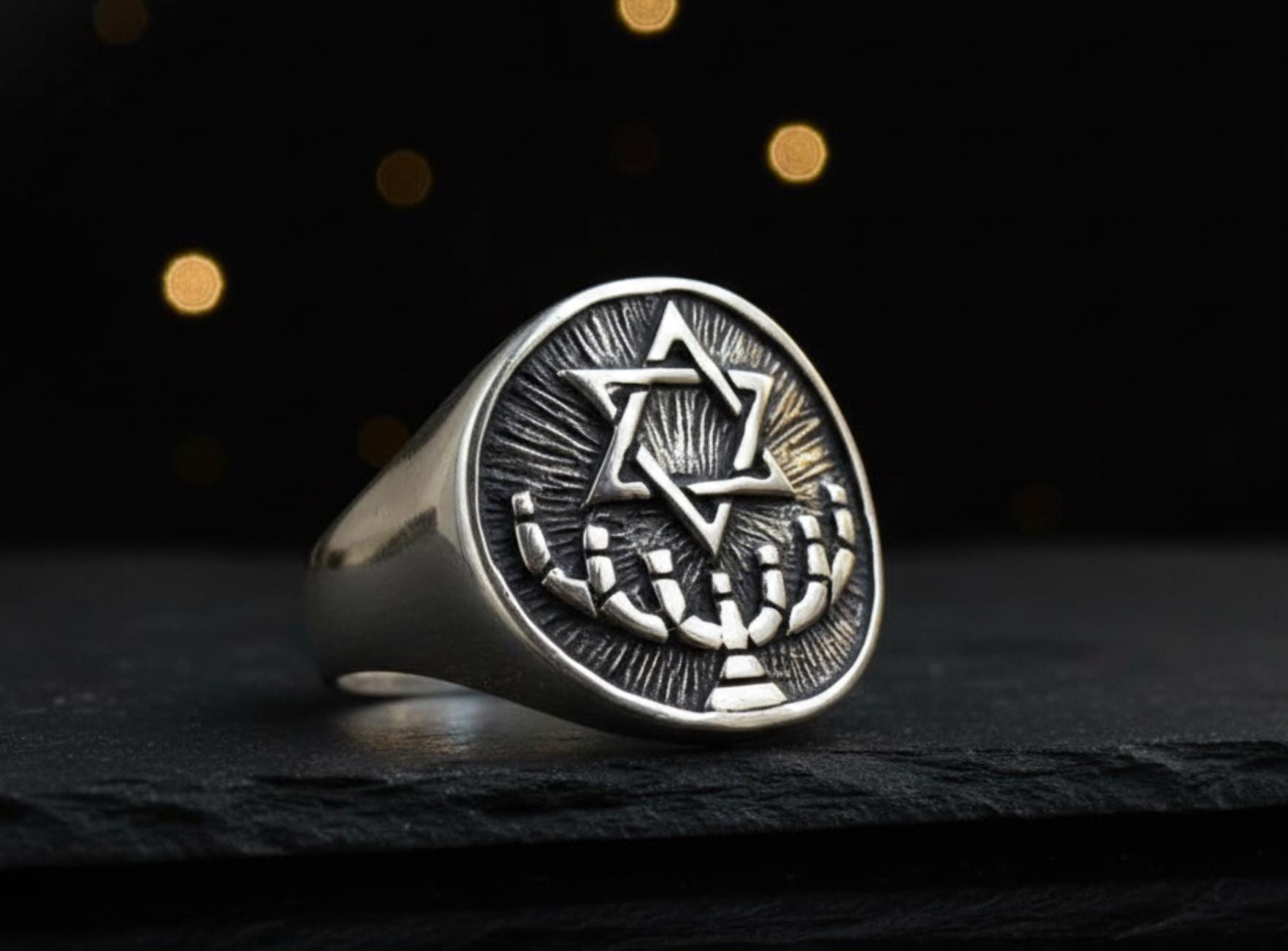 Menorah Temple Symbol Israel Jewish Star of David Kabbalah Handmade ...