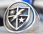 US Army 75th Ranger Regiment Handmade 3D Ring Solid Sterling Silver 925