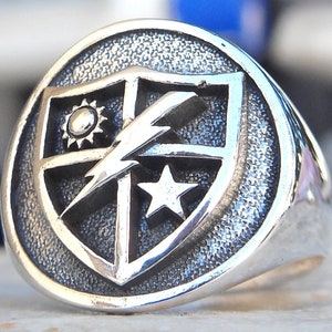 US Army 75th Rangerieregiment handgemachter 3D Ring aus Sterlingsilber 925