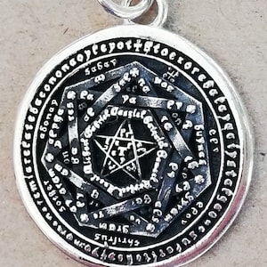 Sigillum Dei Ameth, John Dee Seal of God, Enochian John Dee Angel Magick, Seal of Truth Handmade 3D Pendant Solid Sterling Silver 925