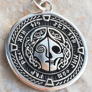 Hel - Goddess of Death Norse Mythology Handmade 3D Pendant Solid Sterling Silver 925