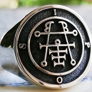 Solid Sterling Silver 925 Sigil of Anubis , Seal Sigil of Ipos Handmade 3D Ring