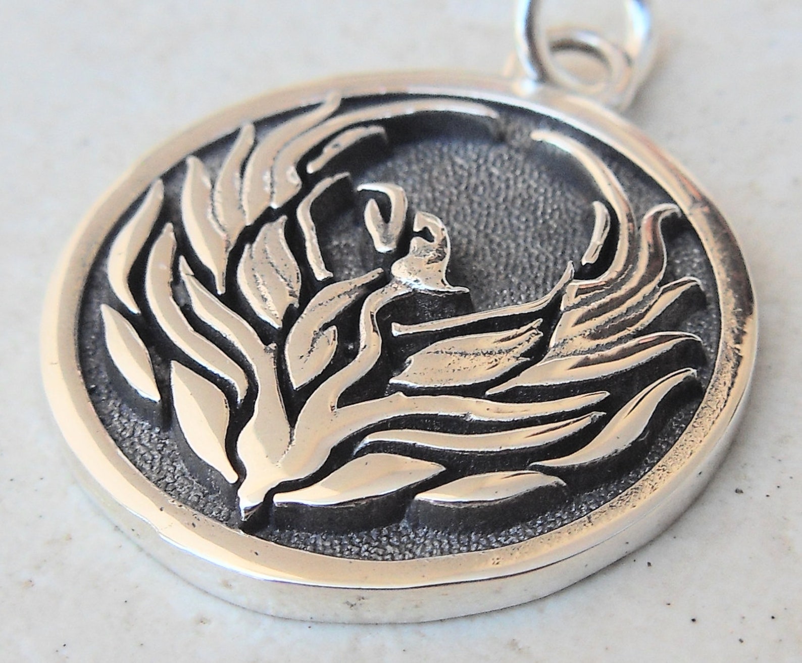 Rising Phoenix Handmade 3D Pendant Solid Sterling Silver 925 - Etsy