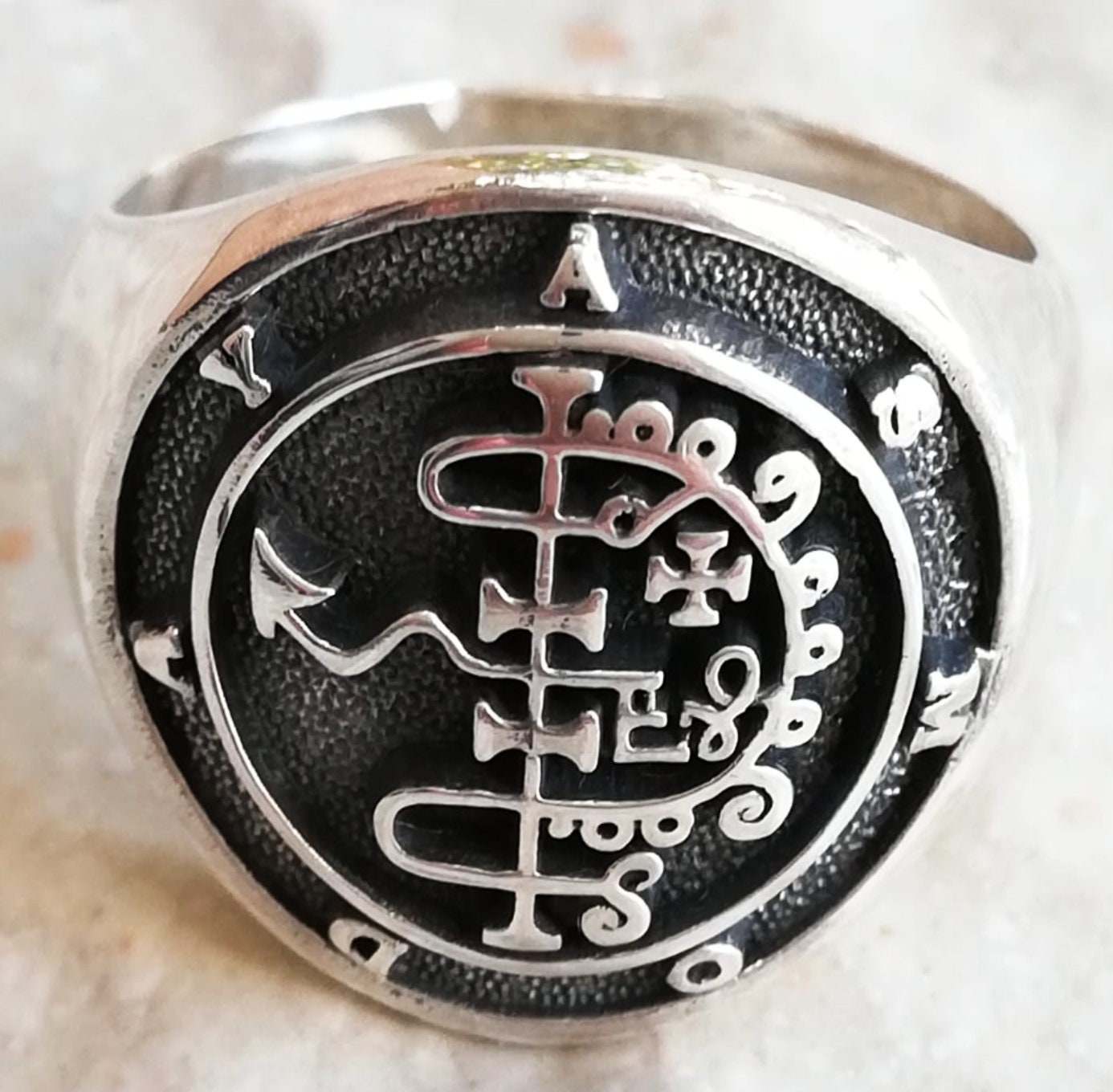 Sigil of Asmoday Sigil of Demons Asmodeus Handmade 3D Ring Solid ...