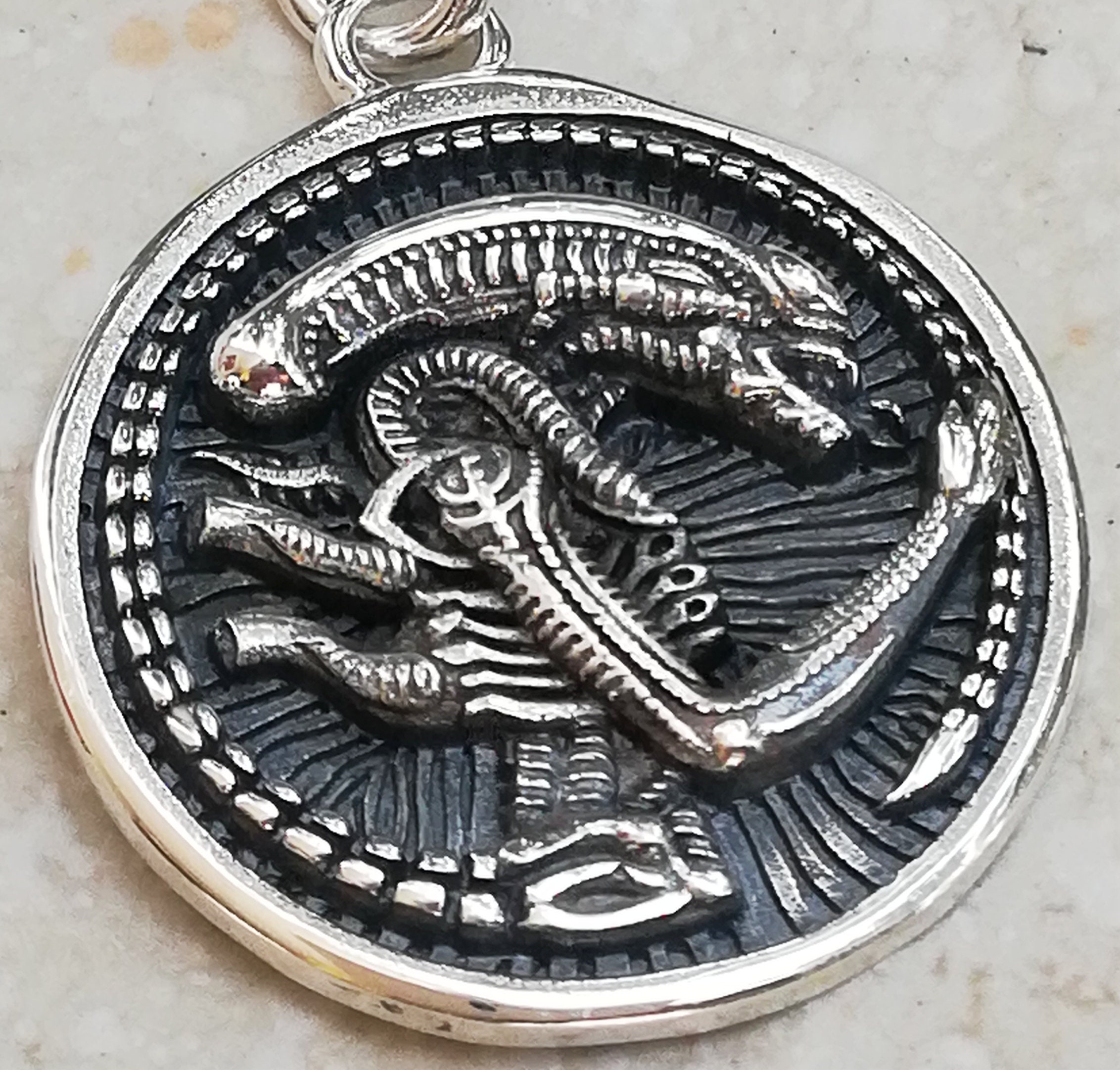 Alien Xenomorph Predator Handmade 3D Pendant Solid Sterling Silver 925 ...