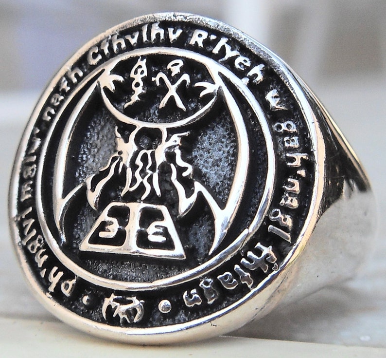 Cthulhu R'lyeh Sigil Handmade 3D Ring Solid Sterling - Etsy