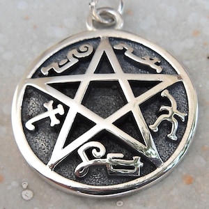 Supernatural Devils Trap Handmade 3D Pendant Solid Sterling Silver 925