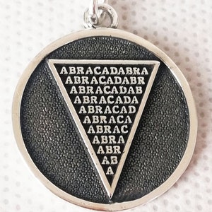Abracadabra Abraxas Cabalistic, Magic Occult Esoteric Amulet Ancient Handmade 3D Pendant Solid Sterling Silver 925 image 6