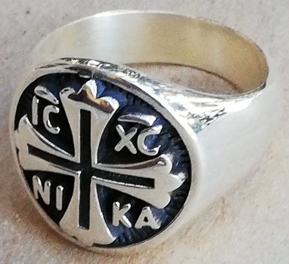 IC XC Nika Jesus Christ Christian Cross Handmade 3D Ring Solid