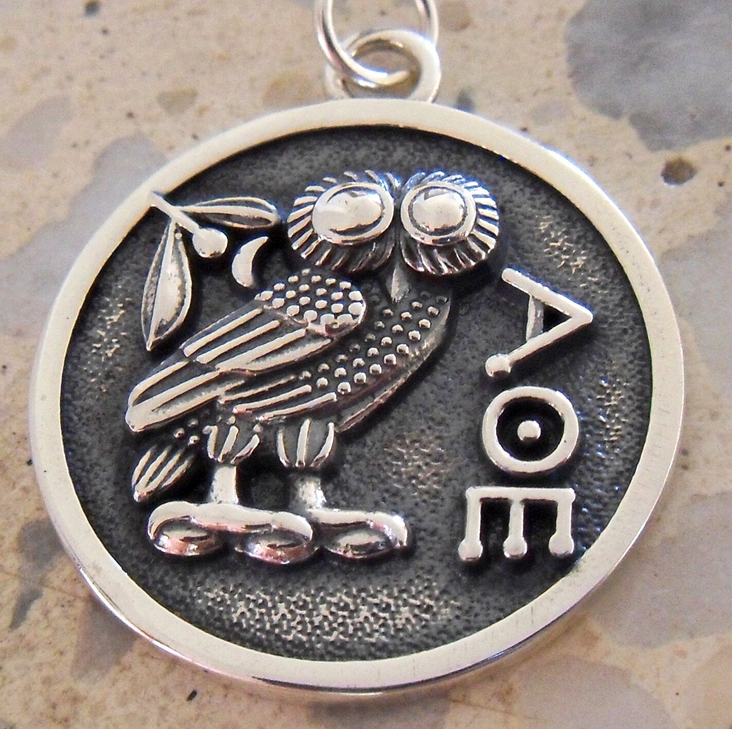 知恵のフクロウ アテナ テトラドラクマ 古代ギリシャ ハンドメイド 3D