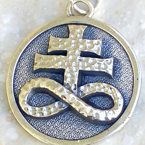 Schwefel Leviathan Kreuz Satanischer Teufel Luzifer Handgemachte 3D Anhänger Massiv Sterling Silber 925