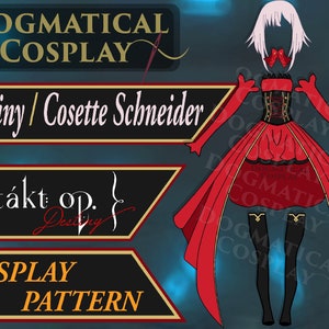 Easy Full Destiny/Cosette Cosplay Pattern | PDF Sewing Pattern + Instructions + 1 Free embroidery design
