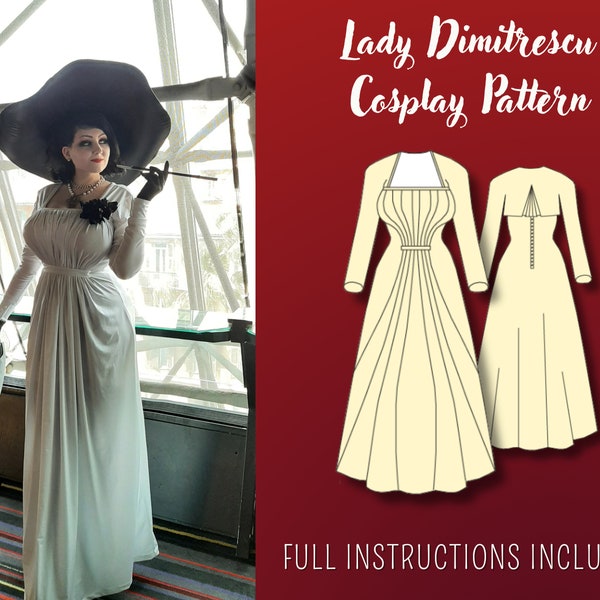 Easy Lady Dimitrescu Cosplay Pattern | A4+A0 PDF Sewing Pattern + Instructions