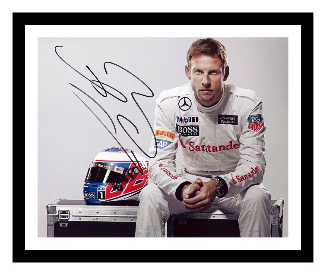Jenson Button Formula 1 Autographed Signed And Framed Photo Etsy