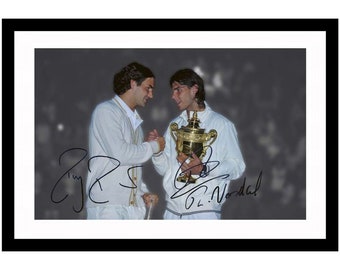 Rafa Nadal & Roger Federer Autographed Signed And Framed Photo