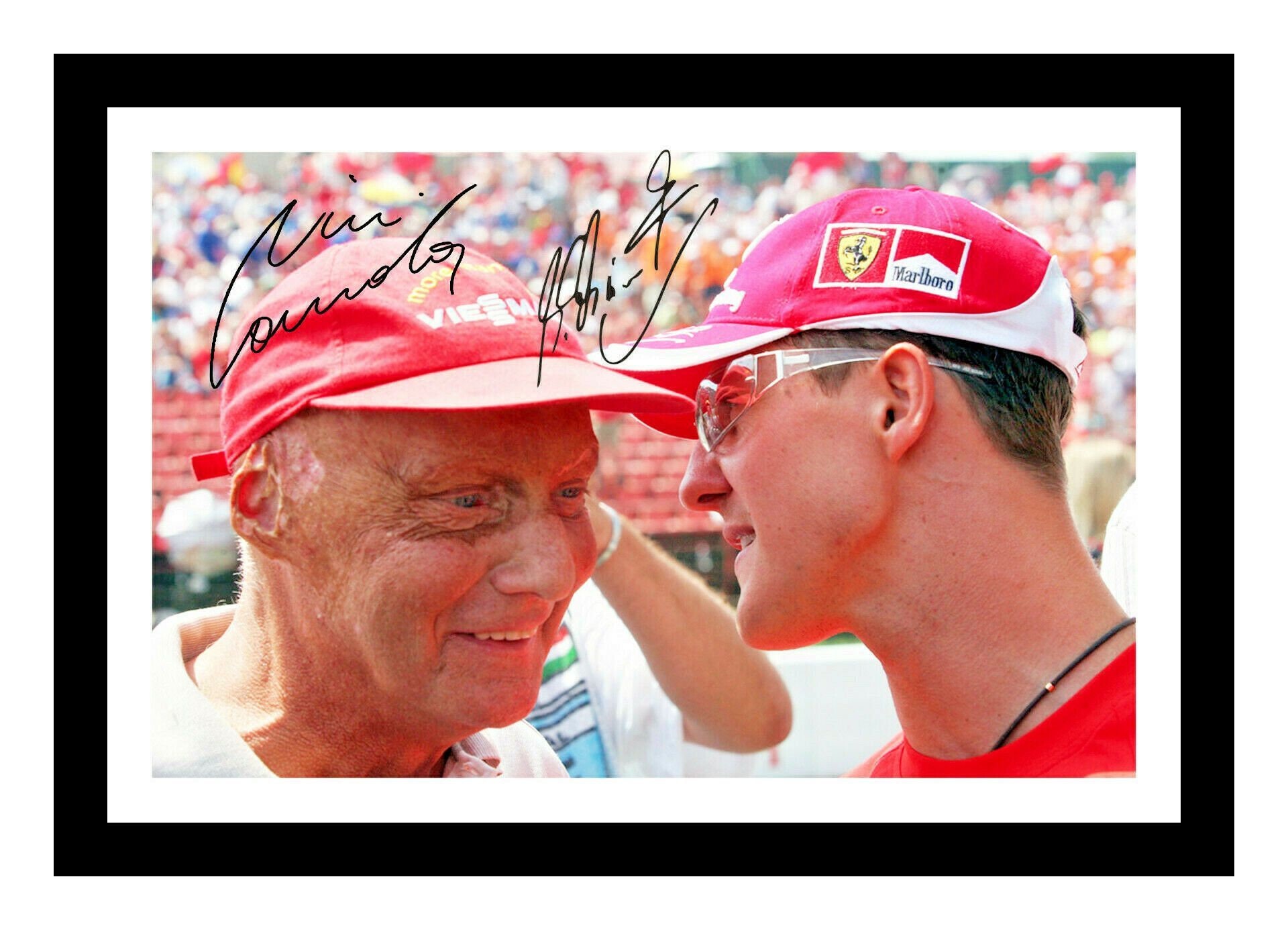 Niki Lauda & Michael Schumacher - Formula 1 Autographed Signed and