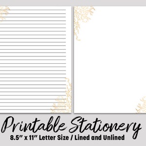 Papel para escrever para impressão, Artigos de papelaria para impressão, Estacionário para impressão, Papel para escrever cartas botânicas, Conjunto de escrita, Papel para cartas, Penpal,