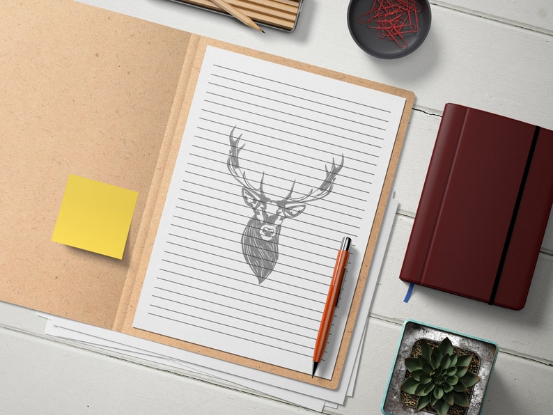 Printable Deer Writing Paper, PRINTABLE Stationery, Printable ...